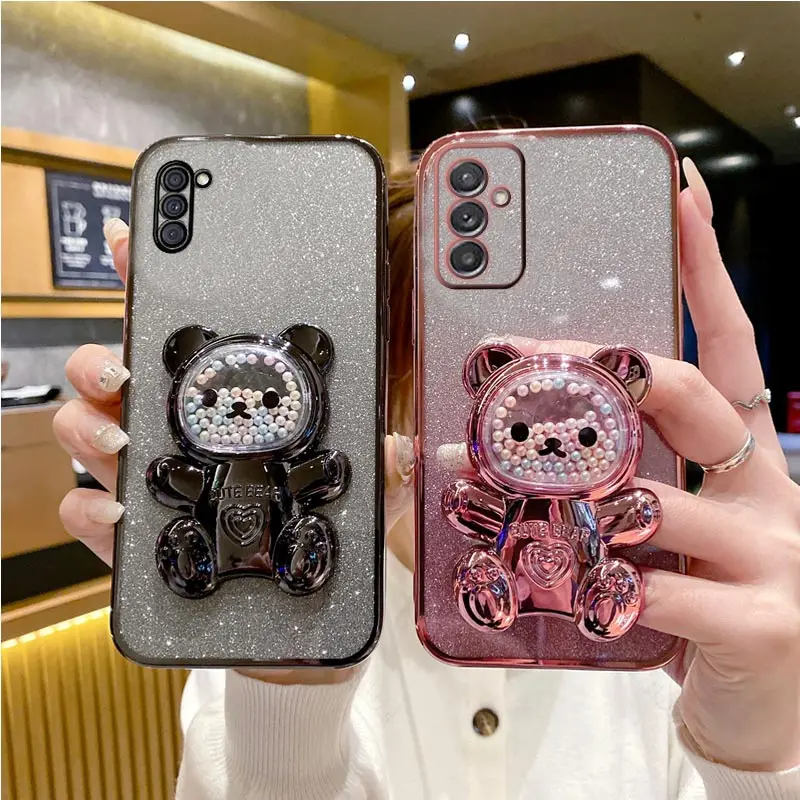 A 50 30 a 70 Cute Bear Holder Case On For Samsung Galaxy A50 A70 A30 A20 A11 A15 Stand Cover A50s A30s A20s a21s A7 2018 A750