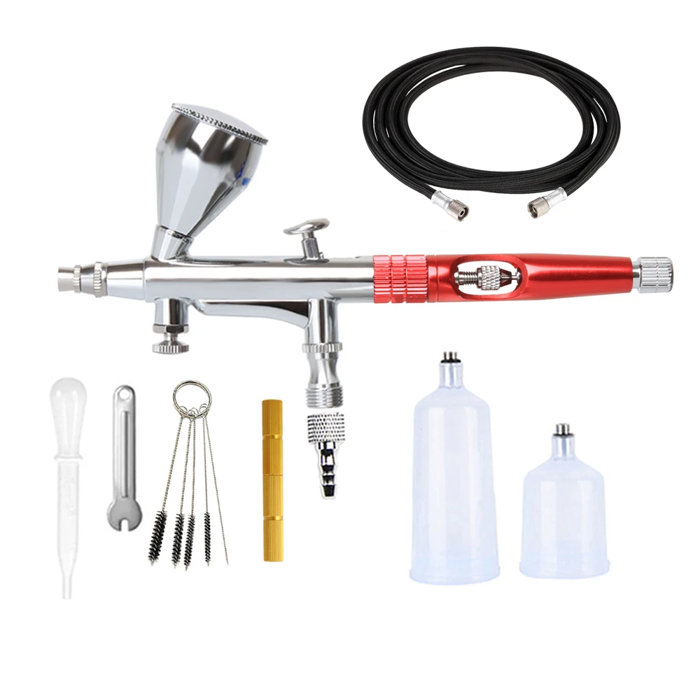 HHC Red Airbrush pistola a spruzzo vernice strumento professionale per aerografo 180 barbiere capelli chiodo bellezza nebulizzatore spruzzatore viso Mister Skin SPA Pen