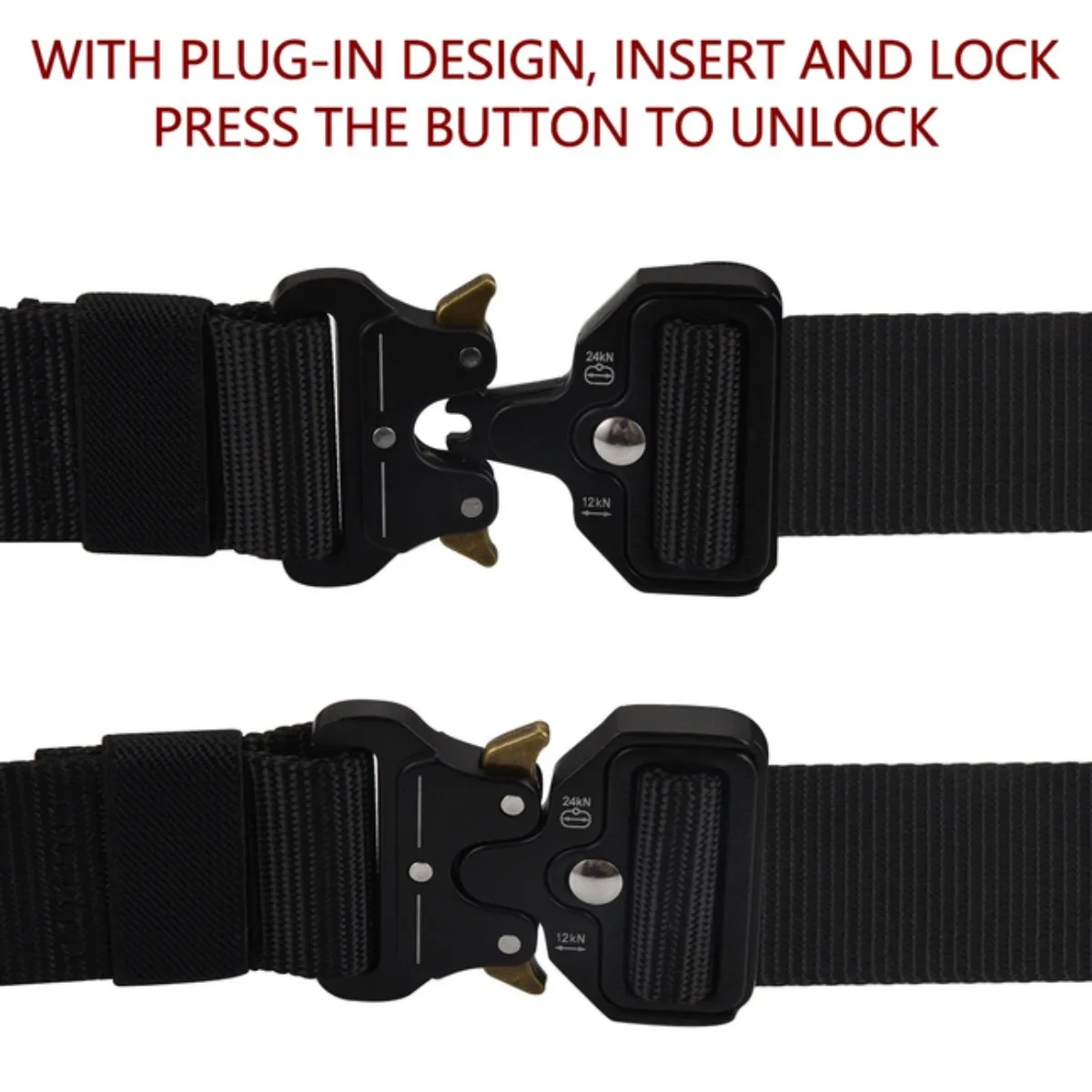 ABBREE Tactical Nylon Belt Military Belt With Molle Clip Buckle Nylon Key Ring Outdoor Training Waist Belt For Hiking Camping