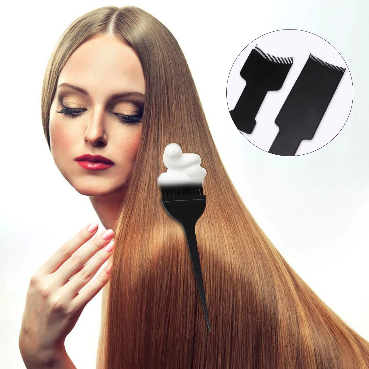 

Hair Coloring Set Highlighting Board Kit Dark Dyeing Brush Professional Salon Home Use Hairbrush Tint Comb Protect Scalp Quick