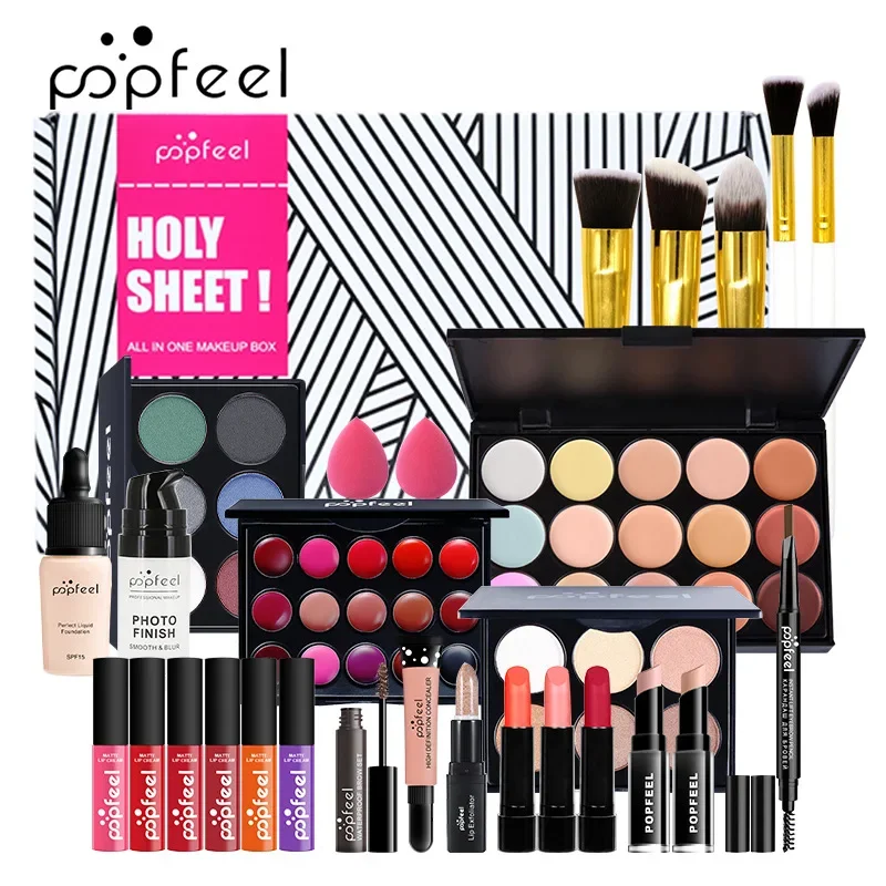 Best-Selling Popfeel Makeup Kit Full Set All In One Eyeshadow Eyeliner Brow Powder Concealer Luxe Sets Gifts for Women Cosmetics