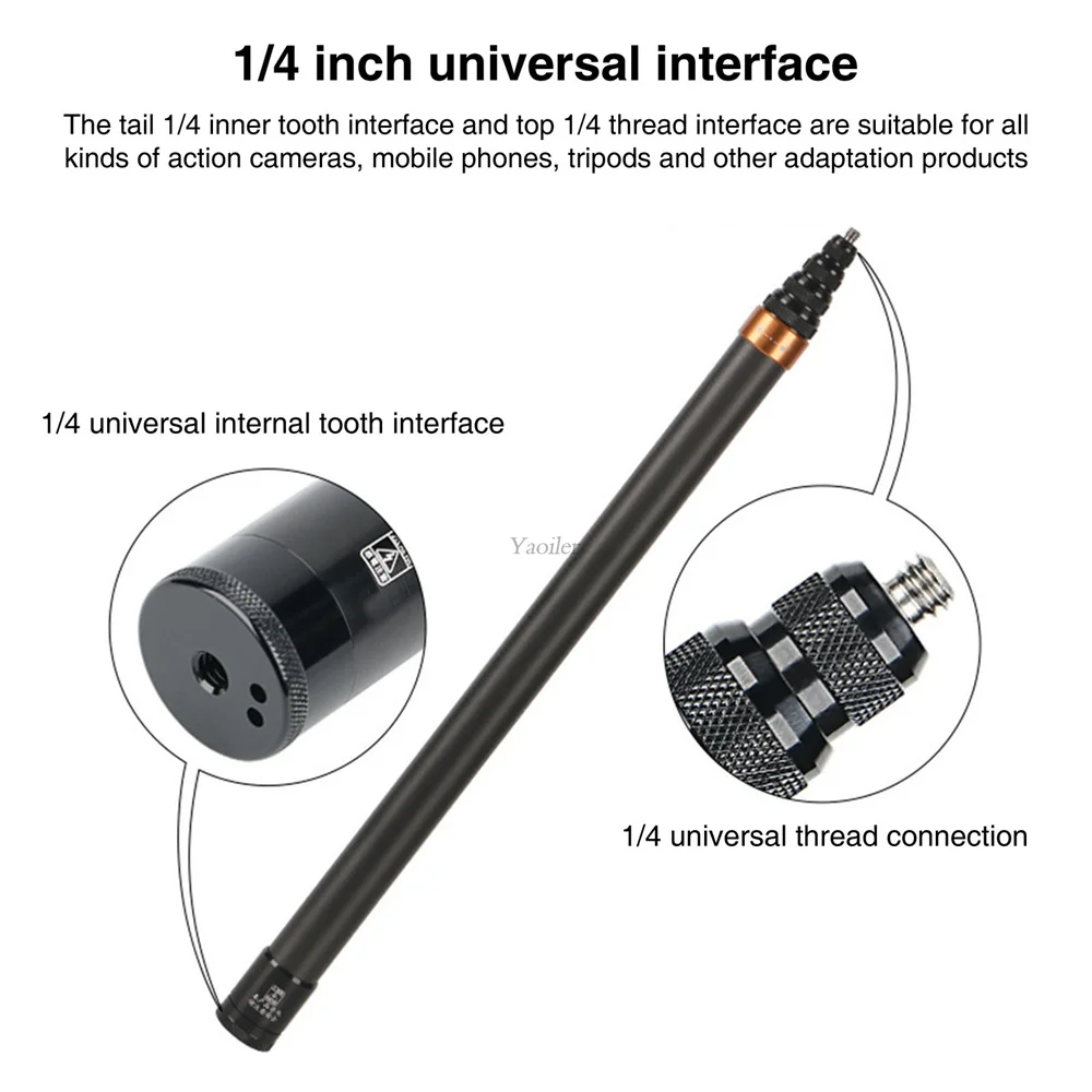 290cm 3m Carbon Fiber Invisible Extended Edition Selfie Stick For Insta360 X3 / ONE X2 / ONE RS Accessories For GoPro Insta 360