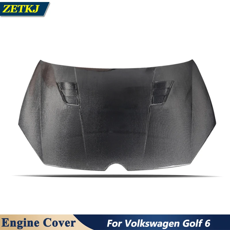 Original Design Real Carbon Fiber Car Front Engine Hood Cover Bonnet For Volkswagen Golf 6 Car Exterior Modification Parts