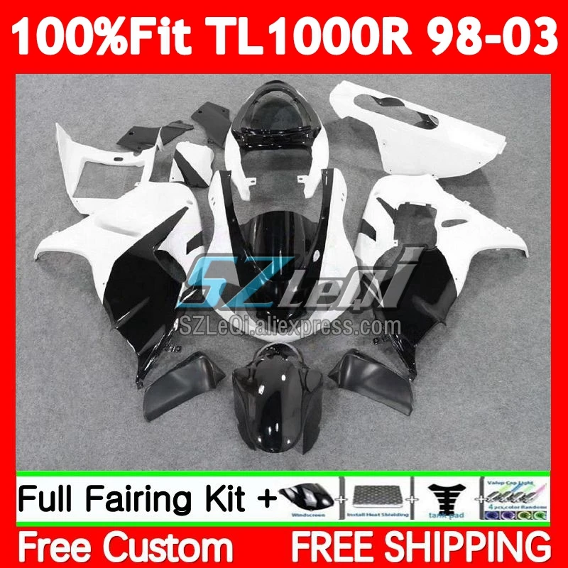 Injection SRAD For SUZUKI TL1000 TL White black 1000 R 1000R 85No.24 TL1000R 1998 1999 2000 2001 2002 2003 98 99 00 03 Fairings