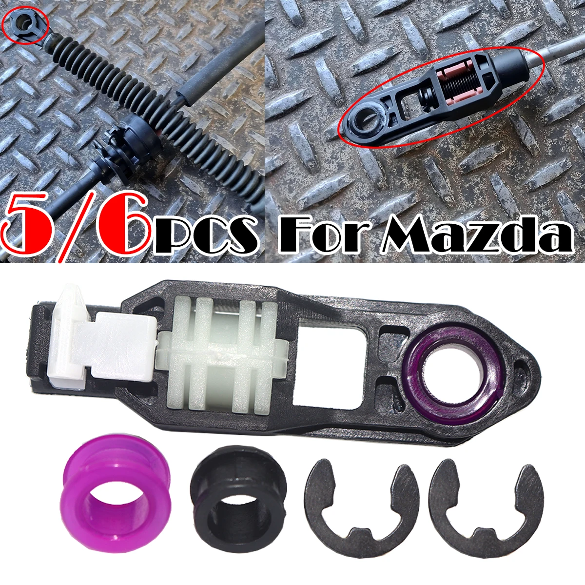 Kit de buje de Control de conexión de Cable de cambio de caja de cambios, 5 uds./6 uds., para Mazda 2 3 6 323 CX-3 CX-5 CX-7 CX-9, Selector de palanca de cambios