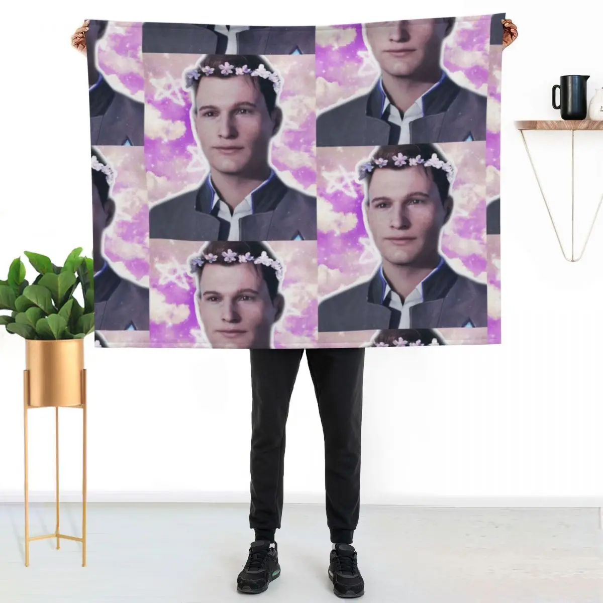 

Flowerboy Connor DBH Videogame Throw Blanket Summer Cool Breathable Blanket for Sleeping