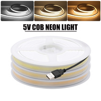 5V USB COB Neon Light Waterproof 320Leds/M 3000K 4000K 6000K TV BackLight Home Garden Decor Flexible Ribbon Tape Diode LED Strip