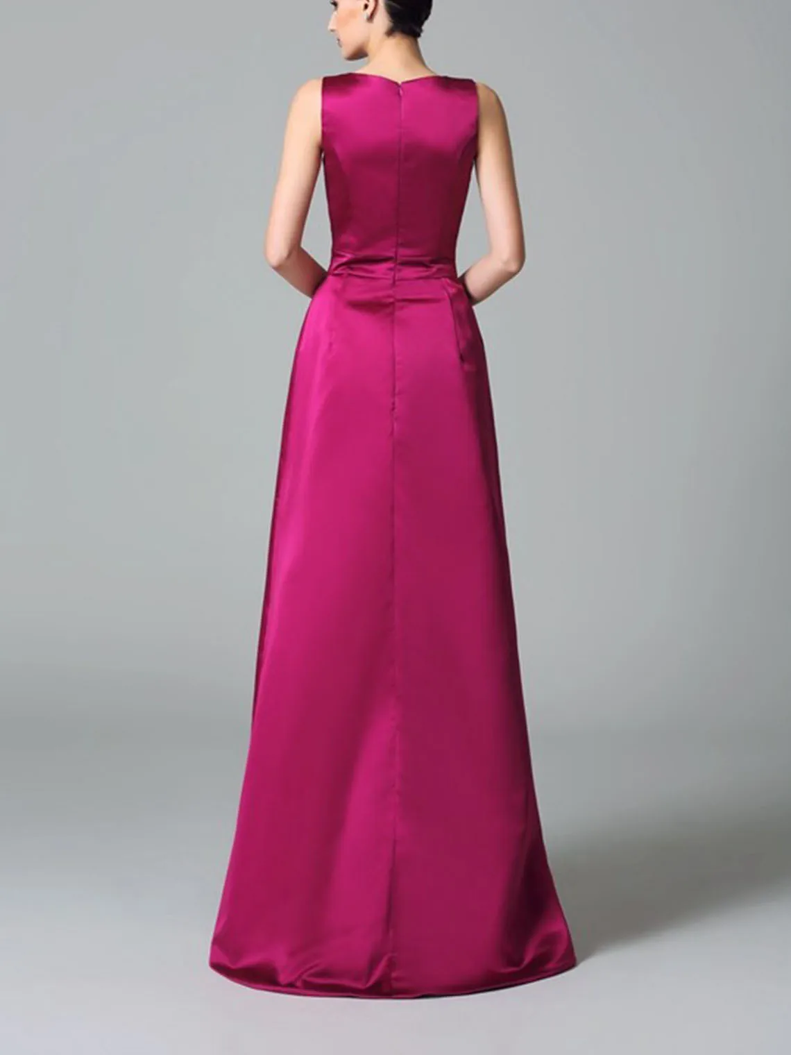 Moda moderna a linha vestido de baile de formatura cetim sem alças sem mangas assimétrico plissado vestido de convidado de casamento 2025 personalizado grátis