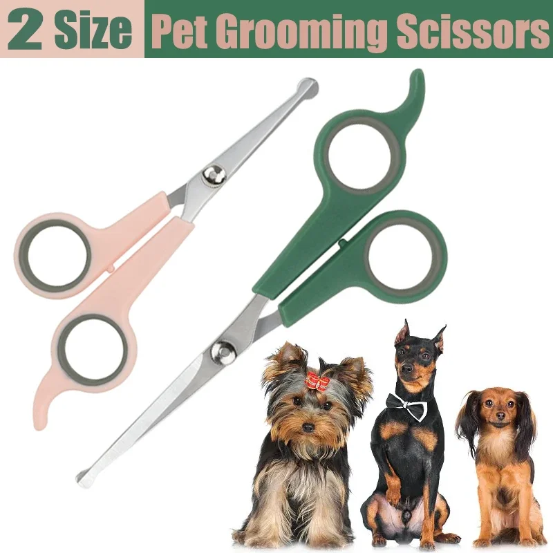 Stainless Steel Grooming Scissors Professional Dog Hair Scissors Round Tip Durable Safe Shearing Grooming Tool for Dog Cat