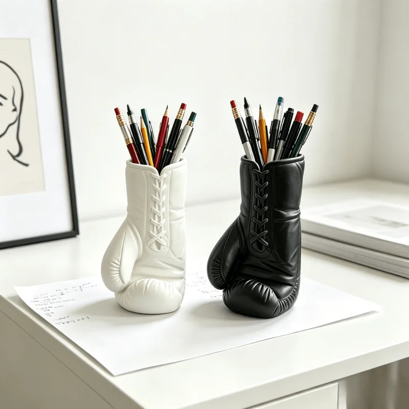 Novelty Boxing Glove Pen Organizer, combines stationery storage and charming desk ornament design