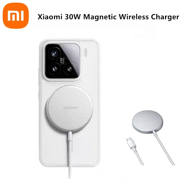 Xiaomi Mi 30W Magnetic Wireless Charger Fast Charging For Xiaomi 15 Series Qi Standard Charge For iPhone