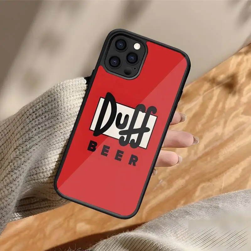 Custodia per telefono unica e divertente Duff Beer PC + TPU per Iphone Apple 12 Pro Max 14 11 13 Mini 6S 7 8 Plus X Xs XR Cover posteriore antiurto