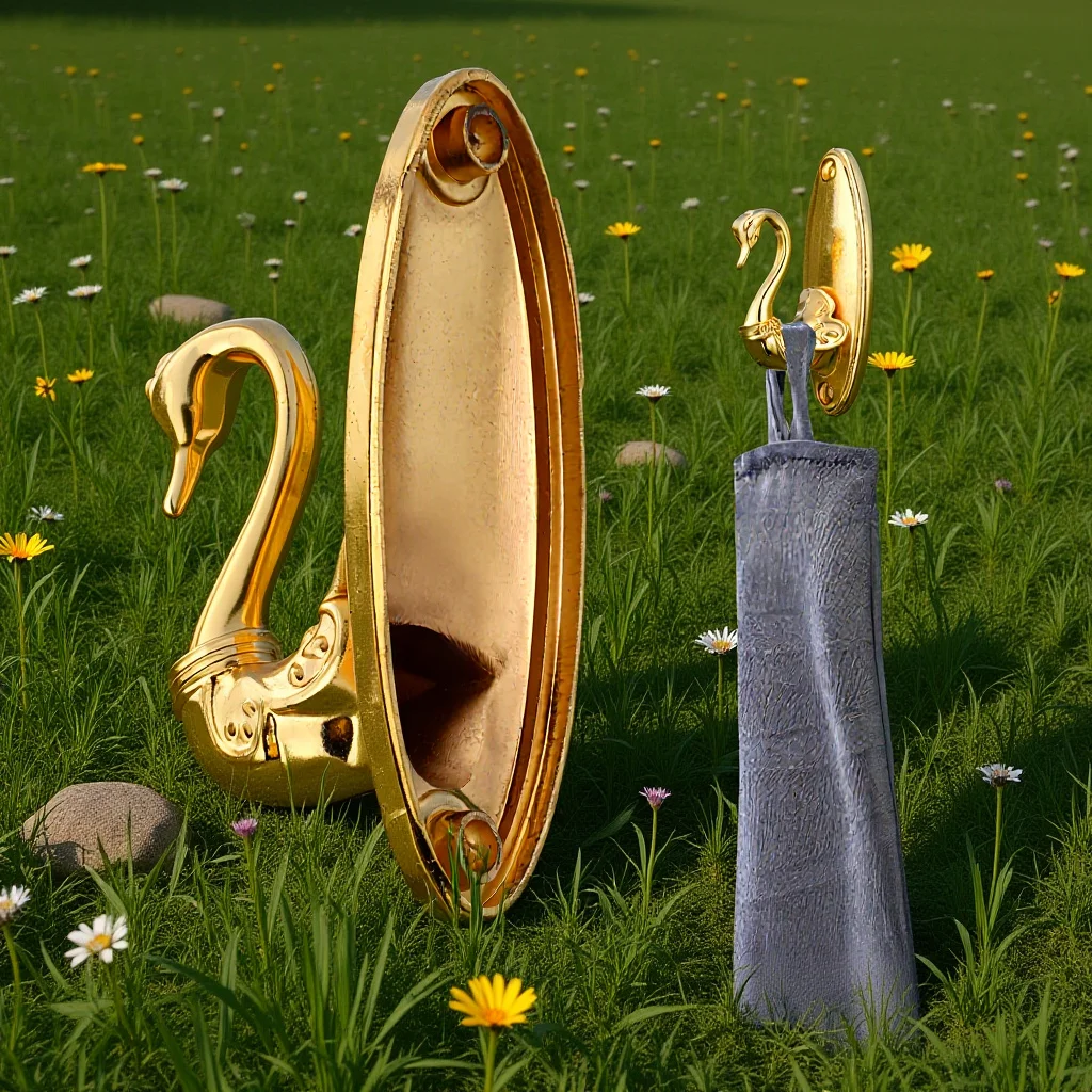 

2pcs Vintage Swan Style Curtain Hooks Golden 9.00X3.50X3.50Cm Decorative Drapery Holdback Tieback Zinc Alloy Wall Mounted Hook