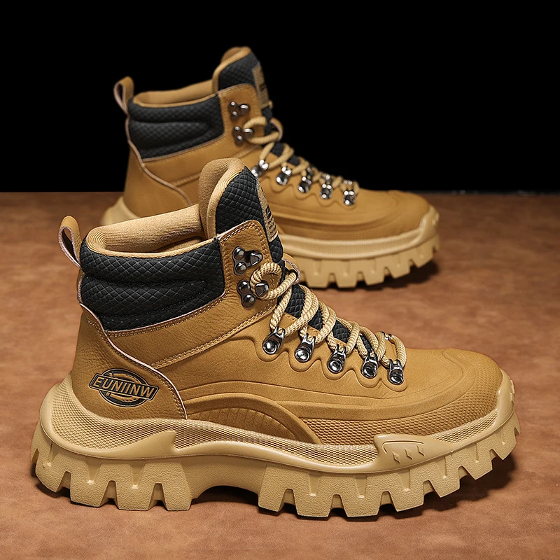 

2026, новая весенняя мужская обувь, повседневные ботинки, новые стильные ботинки на утолщенной подошве, увеличивающие рост с внутренней стороны