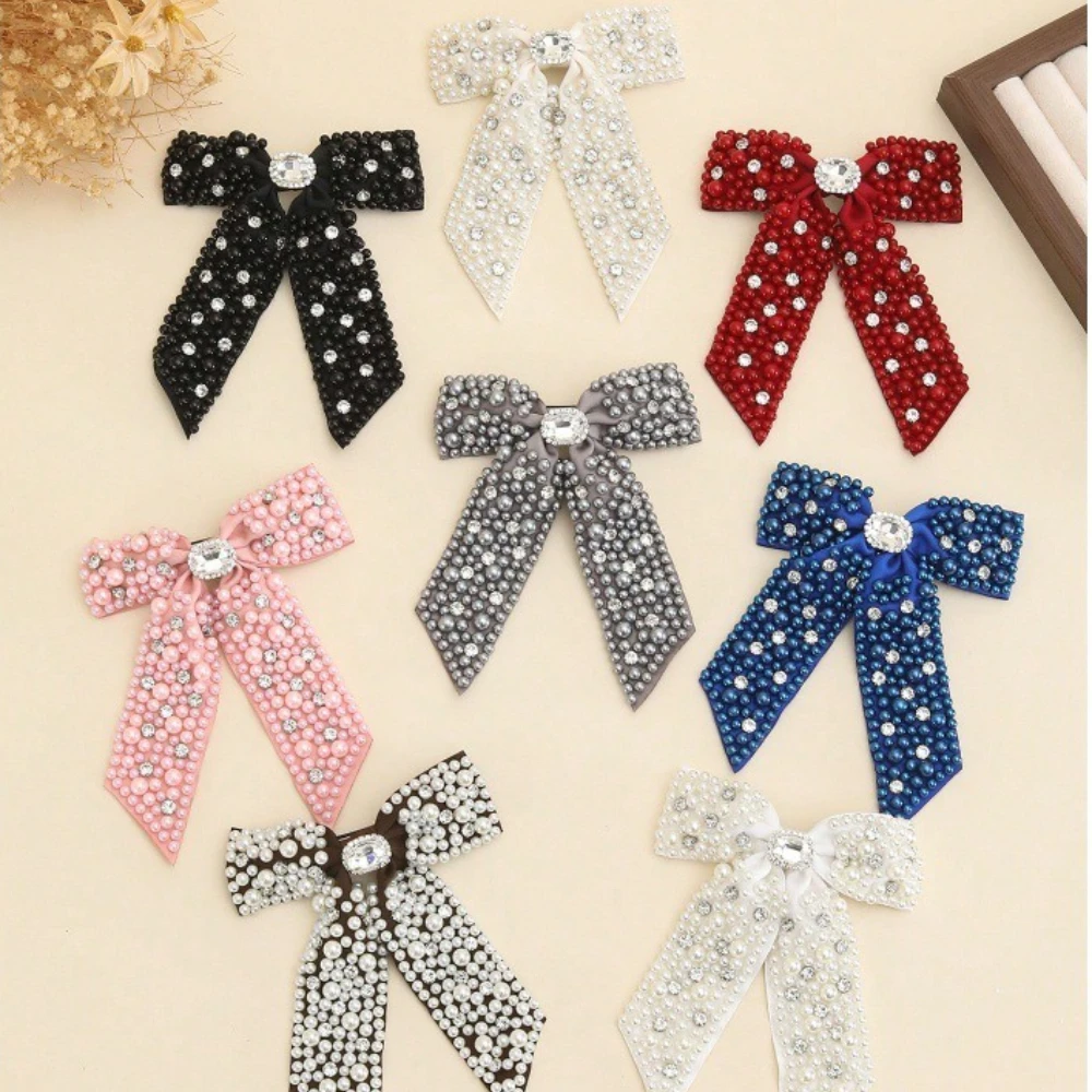 

Заколка для волос с жемчугом и стразами, элегантные пружинные зажимы, роскошные заколки для волос, аксессуары для свадебных и праздничных причесок для женщин