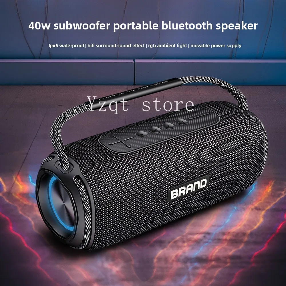 

New Bluetooth speaker 40 watt subwoofer outdoor portable waterproof home high volume high sound quality wireless audio