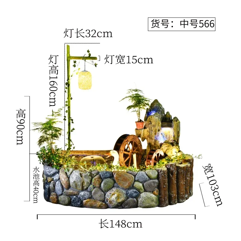 Chinese rotstuin fontein aquarium landschap hotel tuin binnenplaats rotstuin zwembad ornament