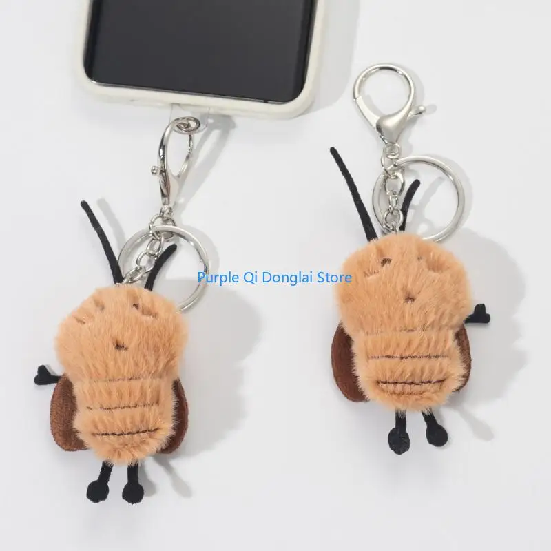 L21E Portable Cartoon Cockroach Keychain with Lightweight Design Easy to Attach to Bags Phones or Keys Fun Decorative Accessory