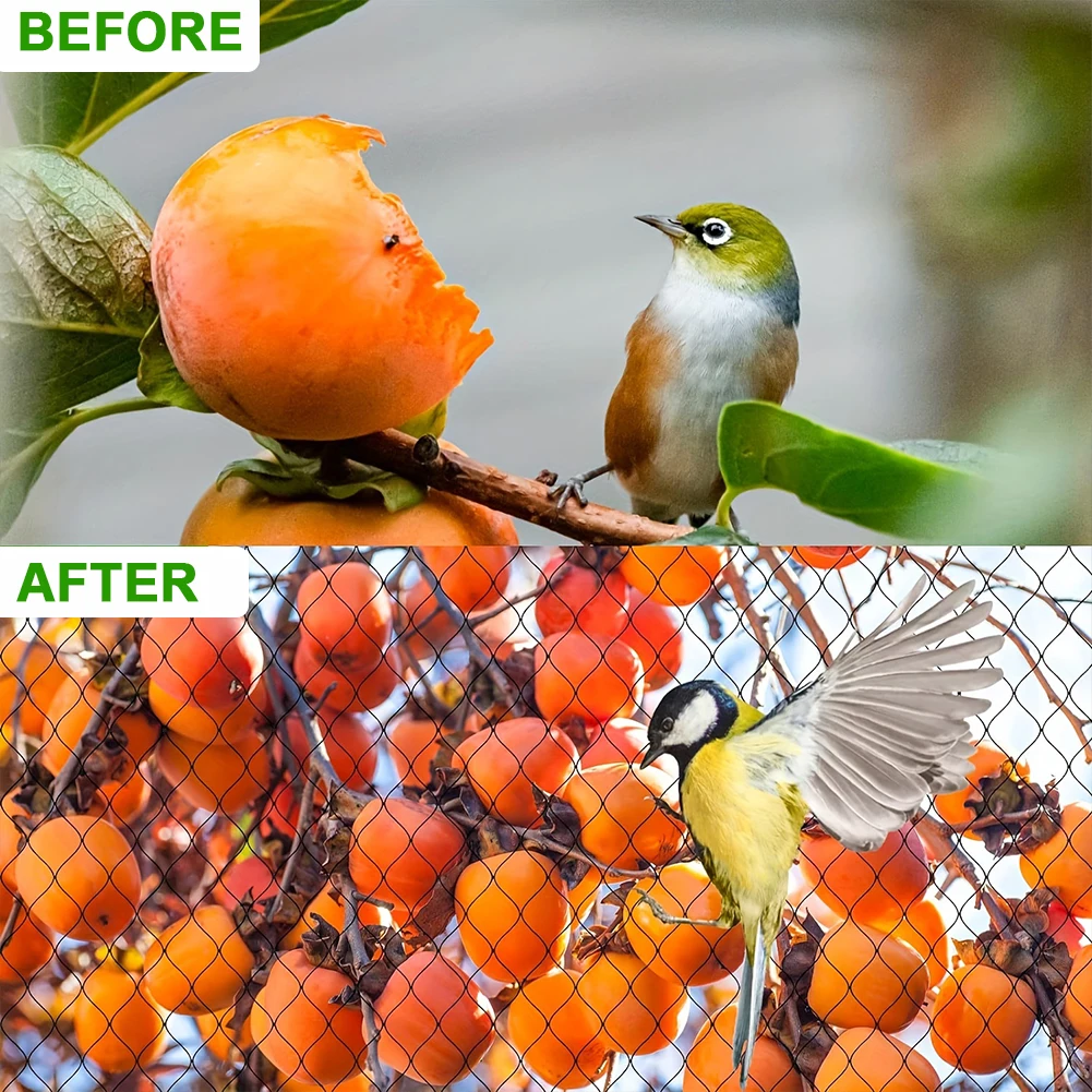 

25X50FT Nylon Bird Netting Mesh Hawk Netting Protective 7.5mx15m Chicken Coop Netting Tree Netting for Birds Deer Squirrels
