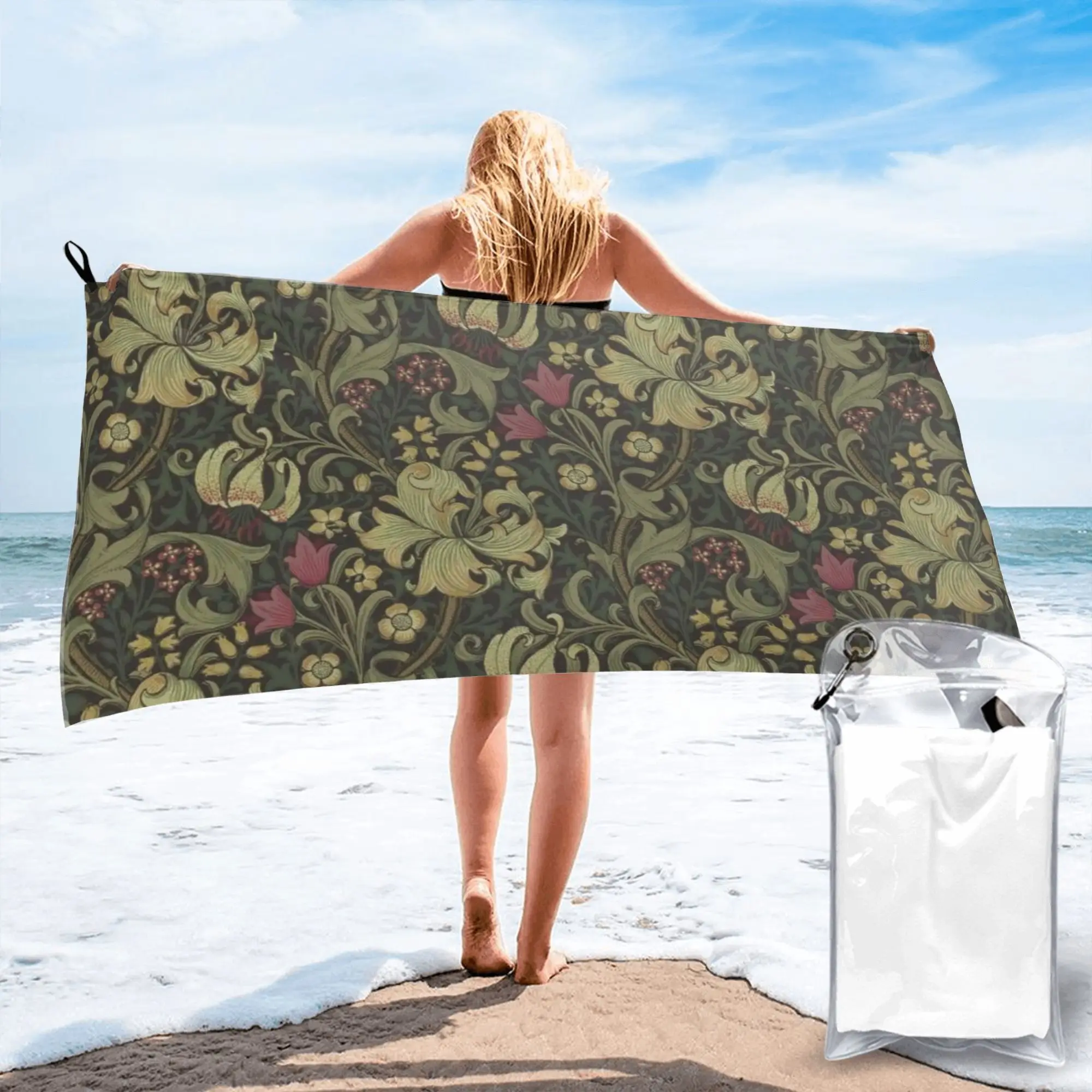 William Morris Bullerswood  Beach Towel Soft Microfiber Quick Dry Absorbent Quick Towels For Yoga