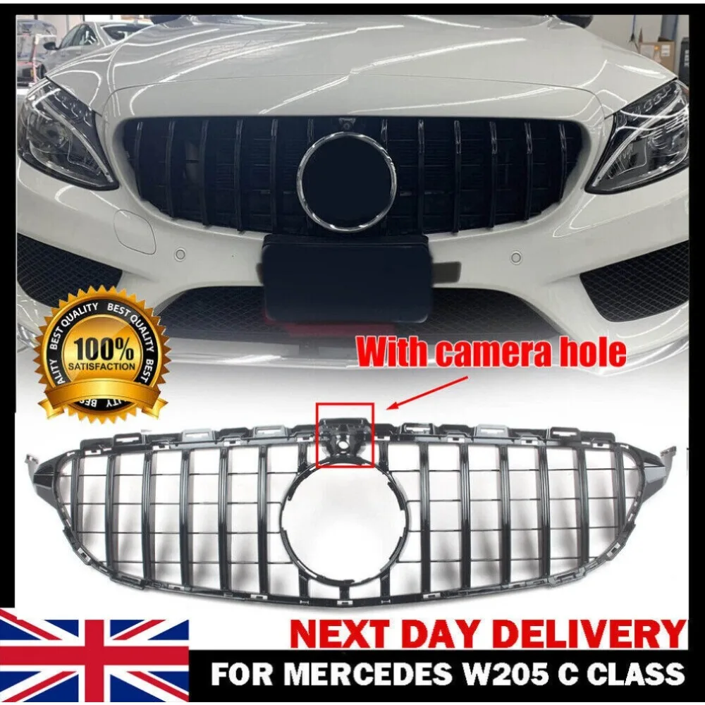 FOR MERCEDES W205 C205 C CLASS GRILLE AMG GT GTR STYLE 2015-2018 GRILL UK SELLER