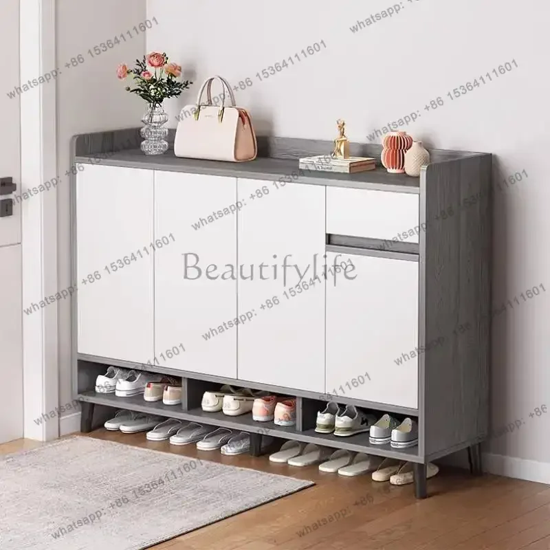 LSTall Dustproof Shoe Cabinet Nordic Style Closed Hidden Narrow Shoe Cabinets Storage Slim Luxury Mueble Zapatero Furniture Home