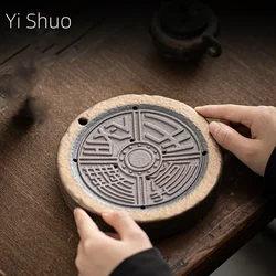 Chinese Retro Gilding Iron Glazed Pot Bearing Stoneware Ancient Early Burning Water Storage Tea Tray Ceramic Tea Tray Tea Table