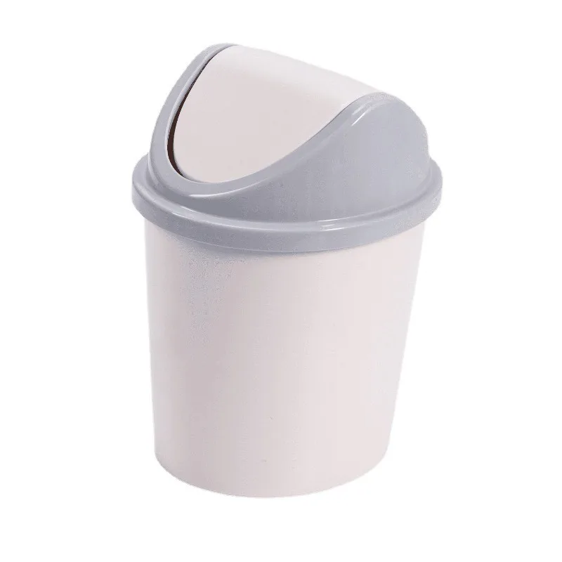 Shaped Creative Rocking Lid Trash Can Home Bathroom Bedroom Desktop Garbage Storage Box LivingRoom Covered Flip-top Paper Basket