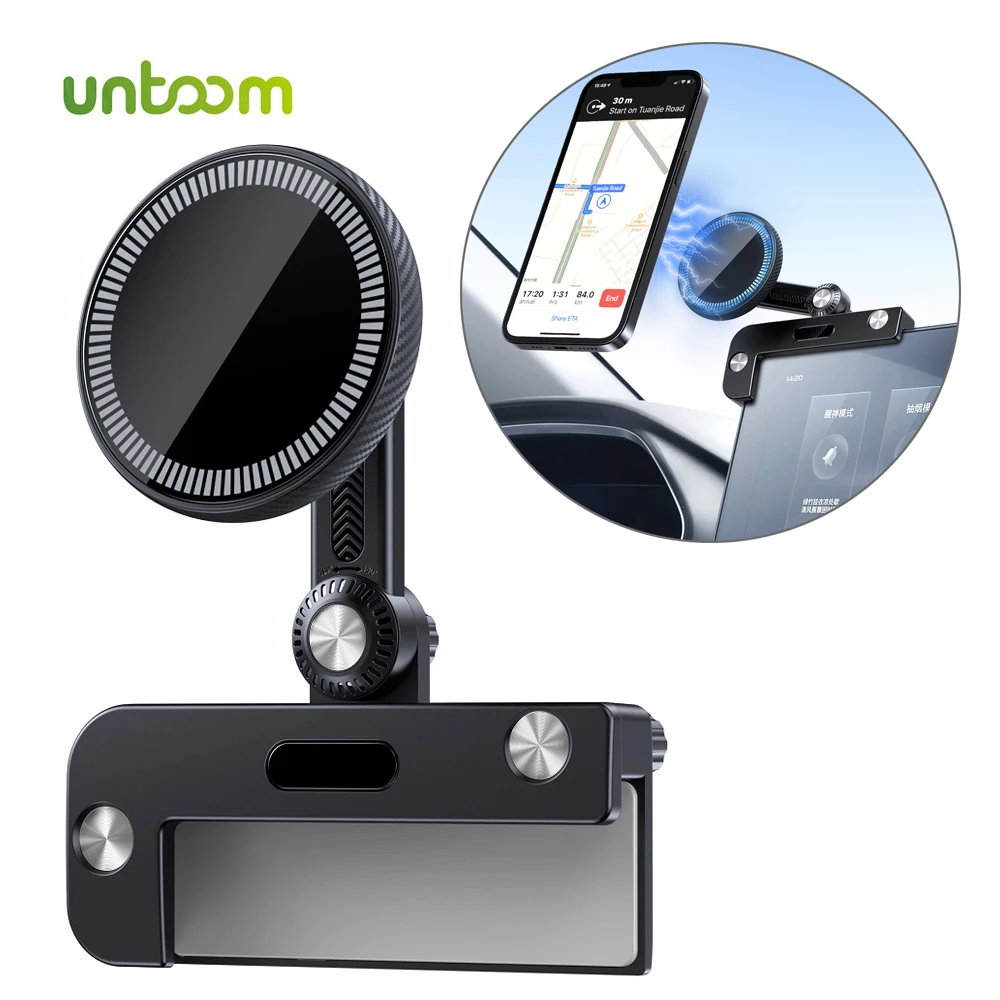 Untoom for Tesla Model 3/Y/S/X Magnetic Car Phone Holder Screen Side Mount Mobile Phone Bracket for iPhone 15 14 Pro Max Magsafe