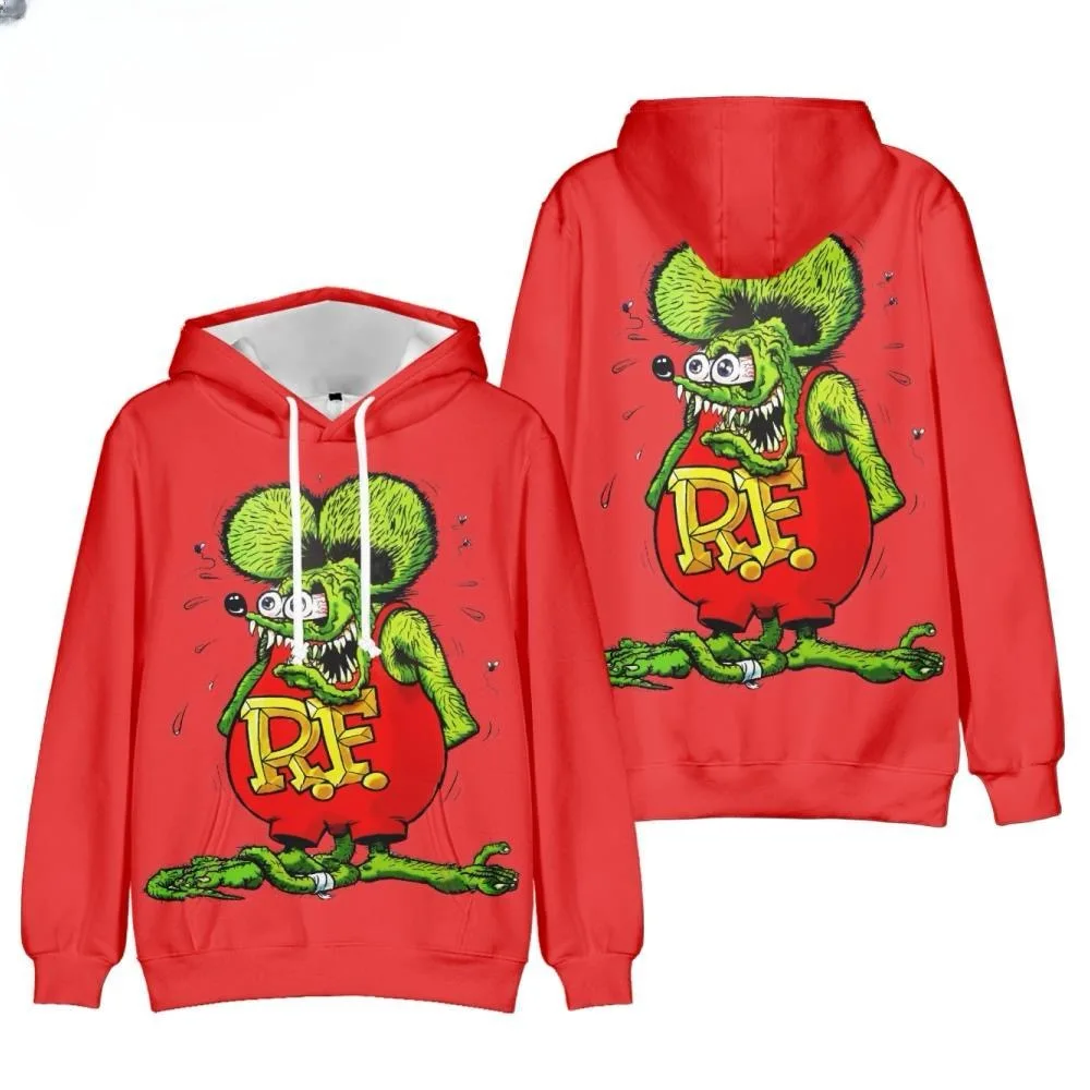 Sweat à capuche Rat Fink pour hommes et femmes, pulls pour enfants, sweat-shirt Anime, streetwear décontracté, vêtements Y-Kawaii, haute qualité