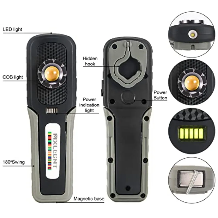 Detailing Light Paint Inspection Lamp: Rechargeable Led Color Match Lights with Magnet - Swirl Finder - Car Mechanic 2700k 4500