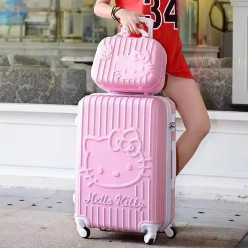 

Cute Good-Looking Cartoon Hello Kittys Luggage Box 20 Inches 24 Inches Universal Wheel Travel Lighten The Burden Password Box