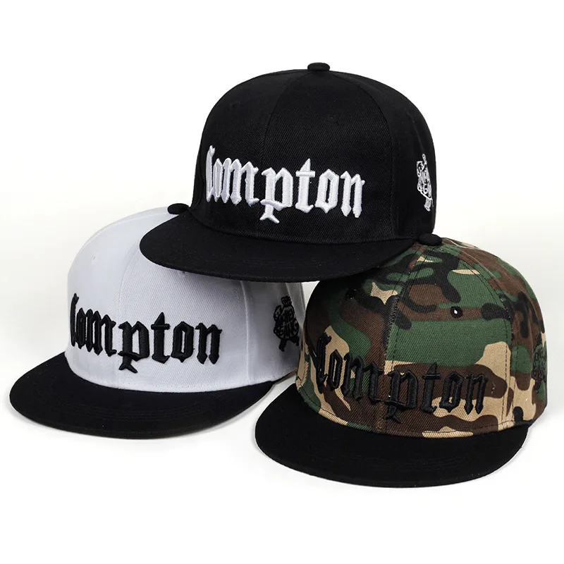 Nowa czapka z daszkiem COMPTON Street Dance czapka typu Snapback Hip Hop nakrycia głowy dla mężczyzn kobiety dorosły Outdoor Casual czapka z