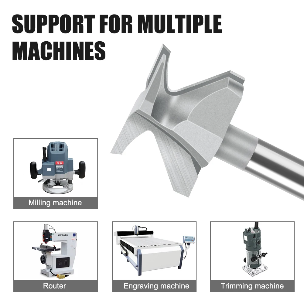 Imagem -02 - Router Bit para Carpintaria Carbide Tip v Bit Roteador de Língua e Ranhura Pol mm Shank R10