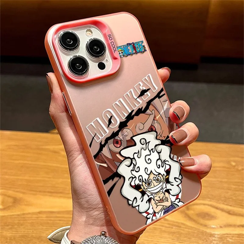 Japan One Piece Phone Case for iPhone 11 12 13 14 15 16 17 Pro Max Plus Air Anime Fifth Gear Luffy Bare-chested Shockproof Cover view 6