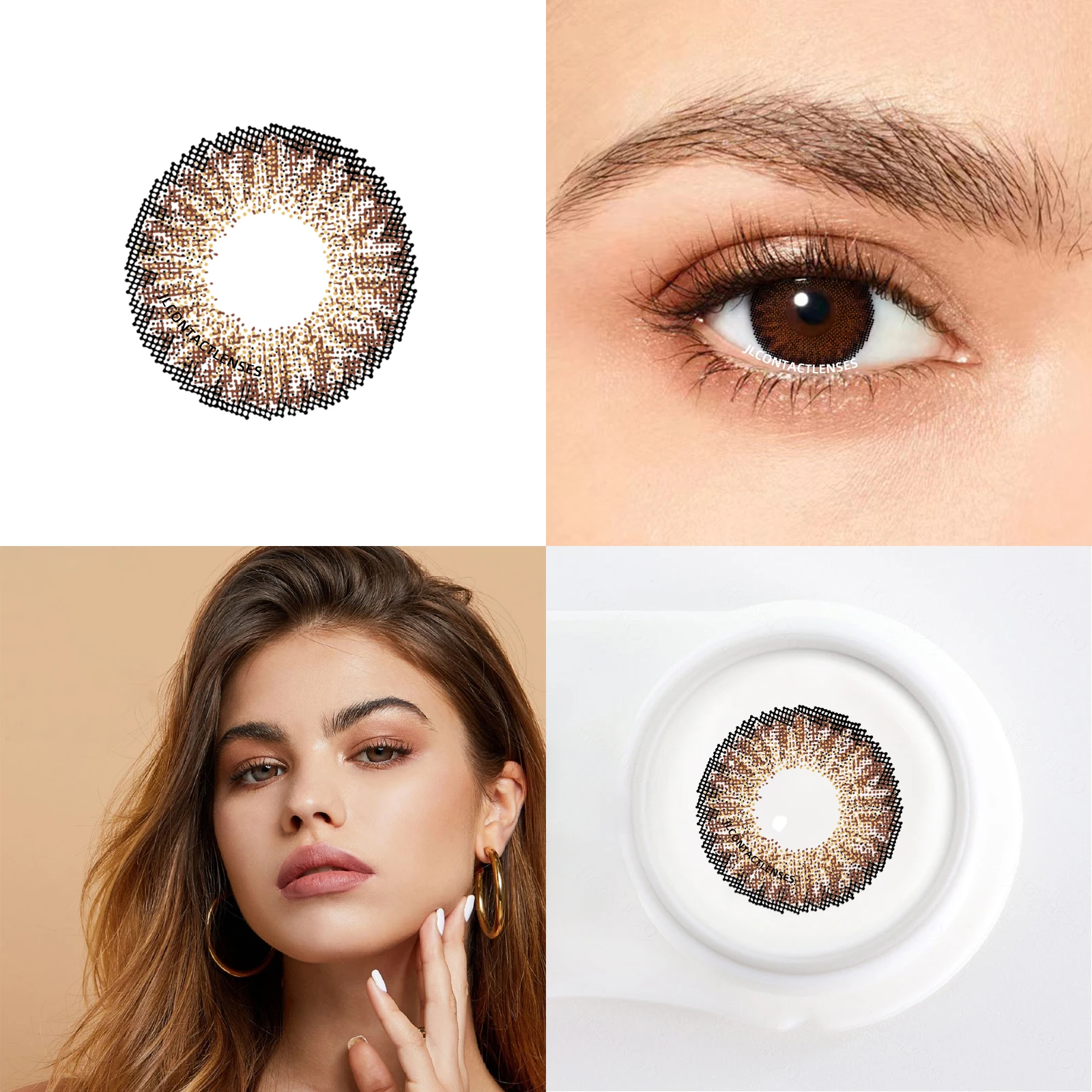 1 Paar Natuurlijke Jaarlijkse Contactlens Schoonheid Pupillen Honingbruine Kleur Contactlenzen Voor Ogen