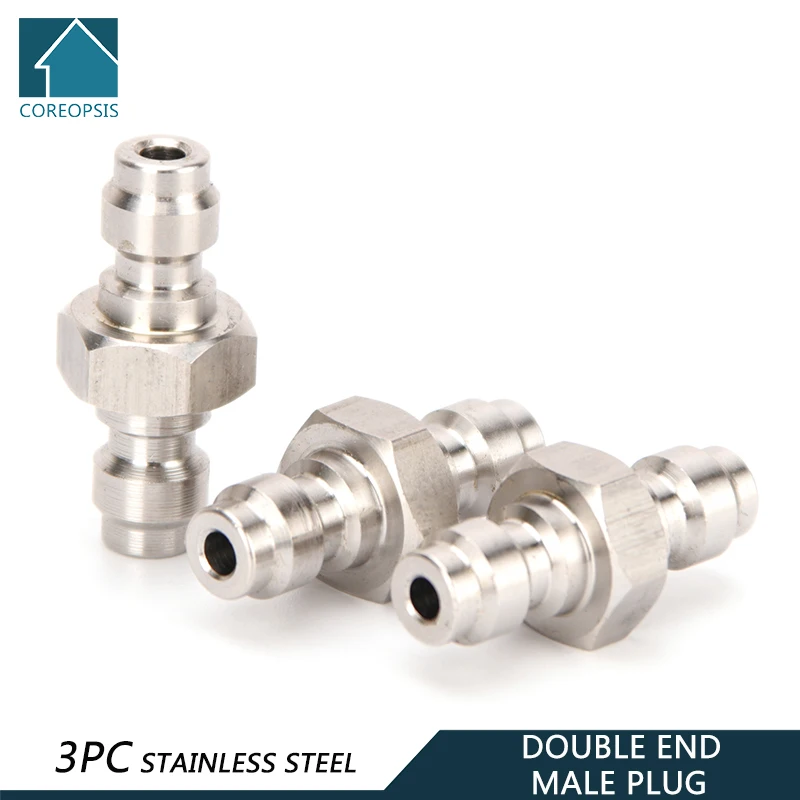 

Stainless Steel Quick Connect Couplings Double End Plug 8mm Fill Head Pneumatic Quick Coupling Air Filling Socket 3pcs