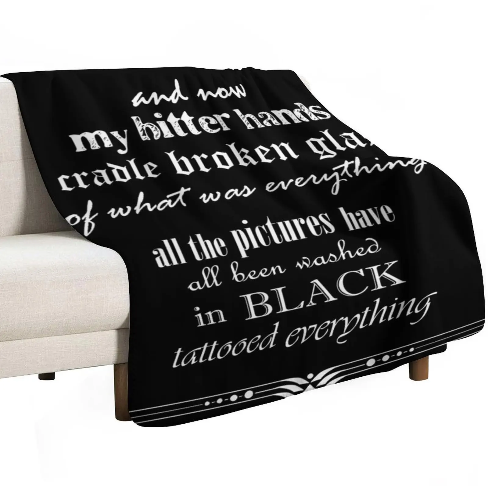 Black lyrics Throw Blanket Beautifuls Sleeping Bag Sofas Quilt Soft Plush Plaid Custom Blankets