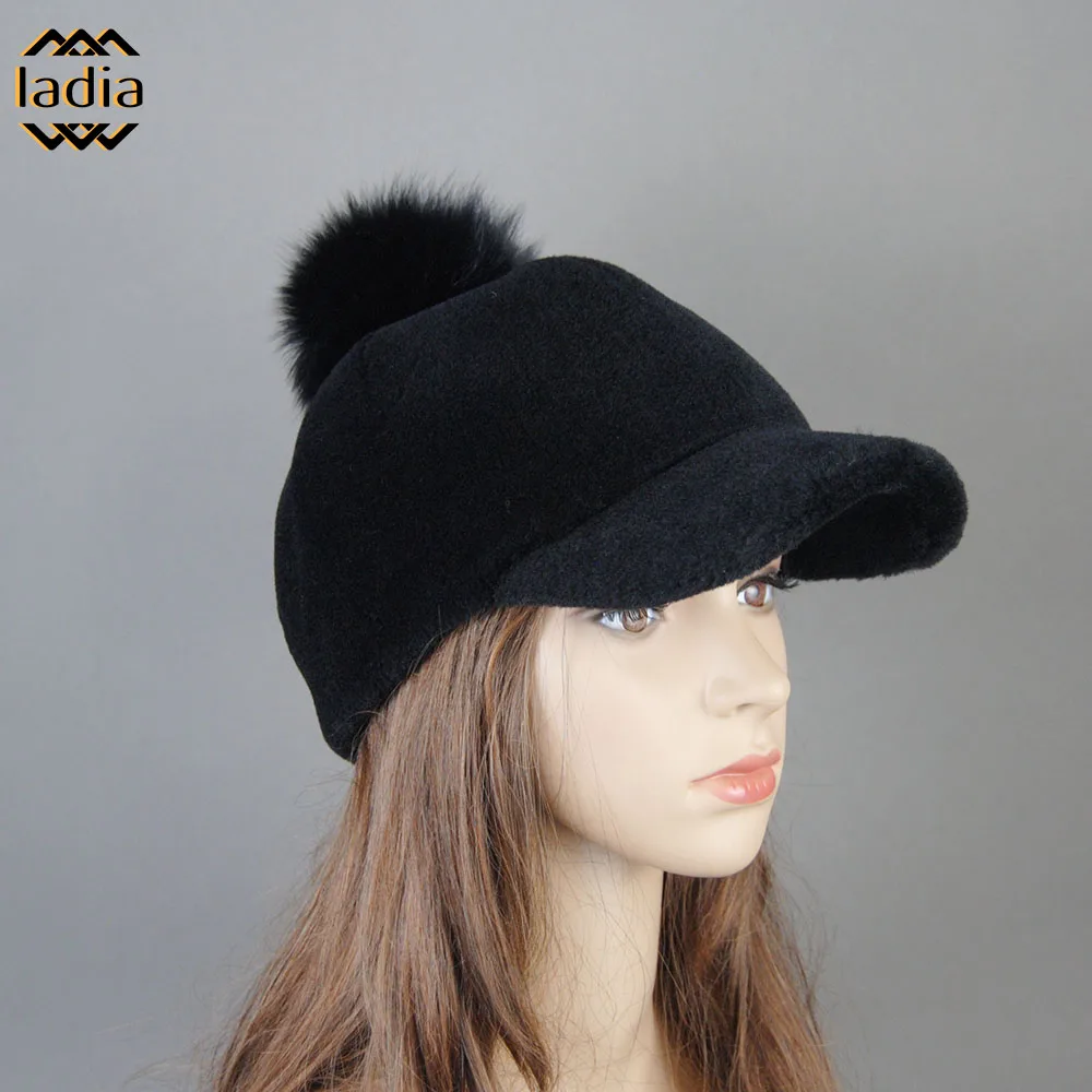 

2023 New Winter Autumn Women Lamb Fur Caps Thicken Warm Solid Baseball Cap Female Velvet Kpop Gorras Fashion Wild Peaked Hat