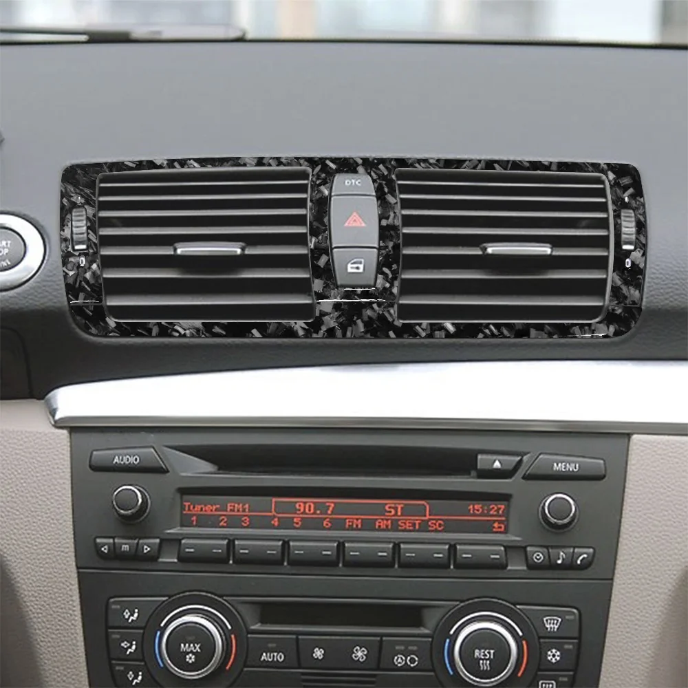 For BMW 1 Series E81 E82 E87 E88 2008-2013 Forged Carbon Fiber Central  Air Conditioning Vent Panel Trim Car Accessories Sticker