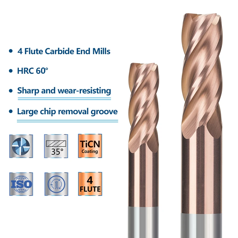 Imagem -02 - Xcan Cnc Roteador Bit Flauta Fresa Ticn Revestido Carboneto Fresa 112 mm Hrc60 Cnc Usinagem de Fresas de Corte Ferramenta de Trituração