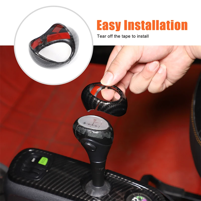 

For Mercedes-Benz Smart 451 Fortwo 2009-2015 ABS carbon fiber car center gear shift head protective cover Car accessories