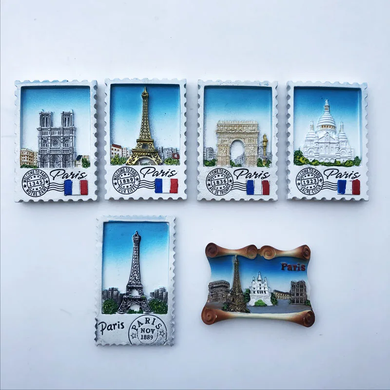 Europe France 3D Fridge Magnet Tourist Souvenirs Refrigerator Magnetic Stickers Travel collection Gift