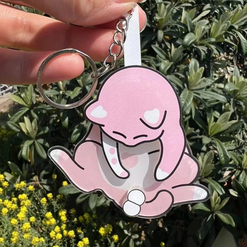 Creative Pull Play Egg Cat Keychain Pendant Cute And Funny Rotatable Acrylic Bag Pendant For Women Keyring Purse Car Accessories