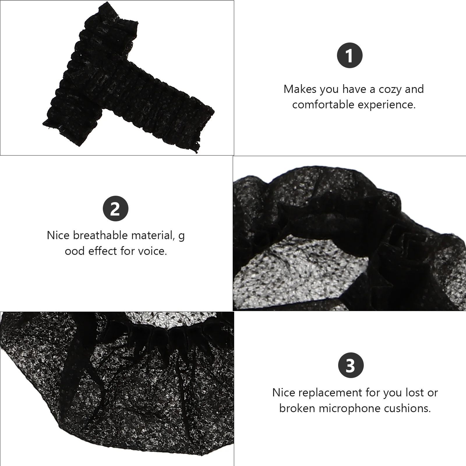 

100Pcs Mic Protectors Reusable Windproof Covers for Microphone Anti-Saliva Non-Woven Ktv Singing Accessory Microphone Accessory
