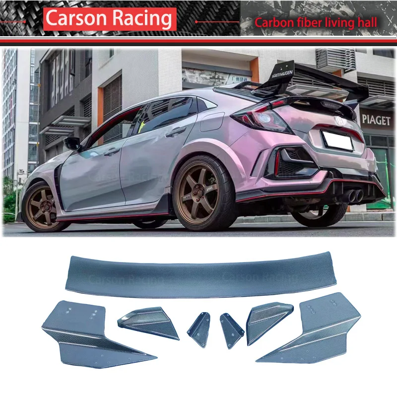 For Honda Civic 10th spoiler Hatchback Civic  MUGEN Real Carson Fiber Spoiler Tail JDM modification