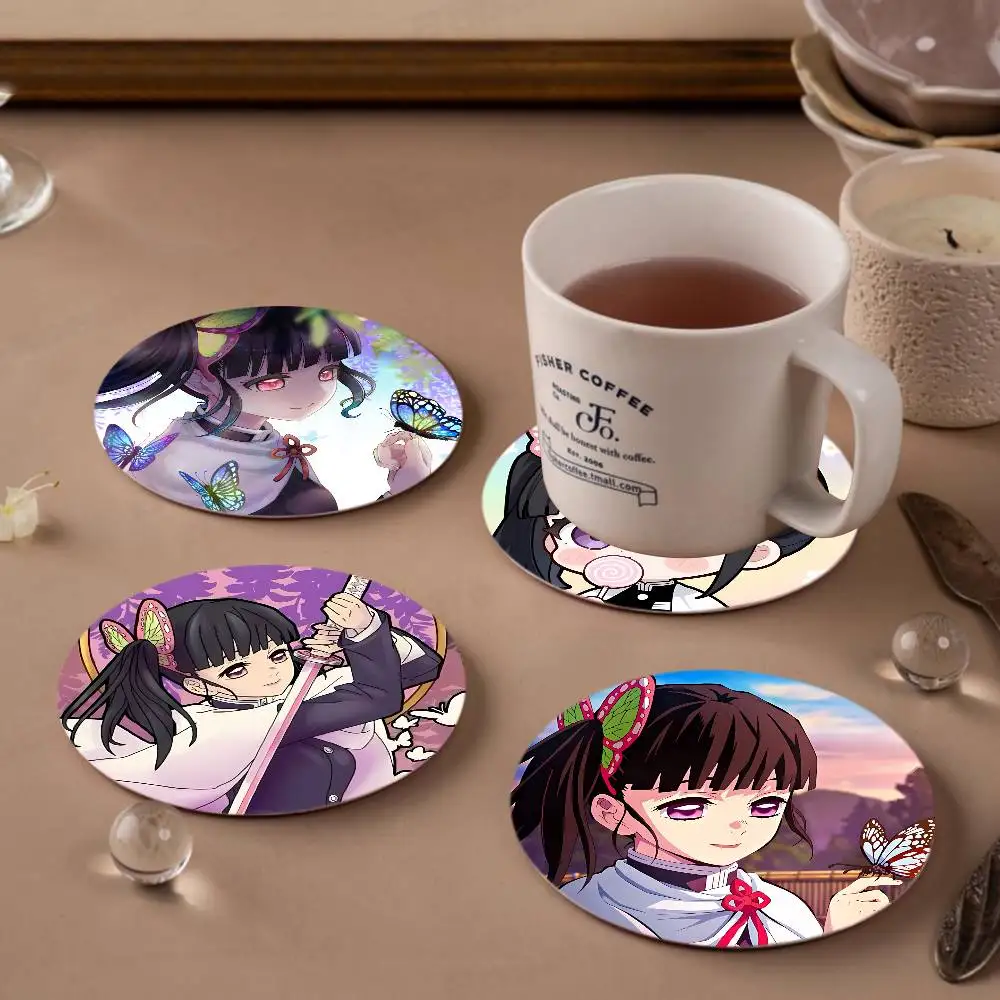 Cartoon Character Tsuyuri Kanao Wooden Coaster Coffee Teacup Decoration Coffee Shop Beverage Shop Restaurant Cafe Decoration