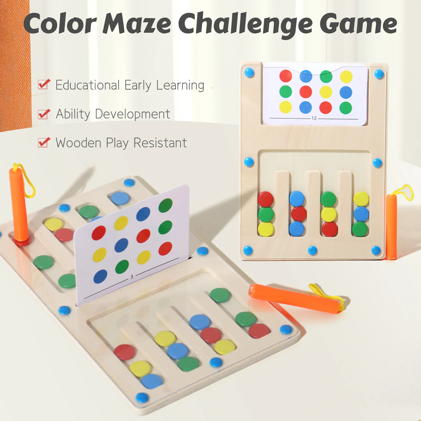 Four Color Walking Game Chess Single&Double Maze Battle Game Logical Thinking Training Montessori Early Education Puzzle Toys