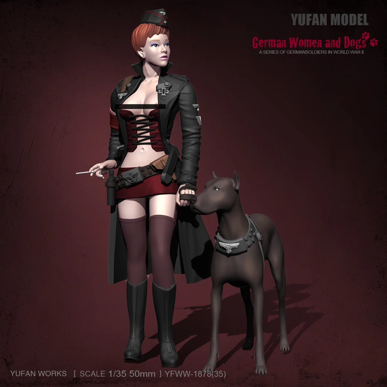 

Yufan Model 1/24 Resin Figure Kits Sexy female soldier and dog self-assembled YFWW-1878