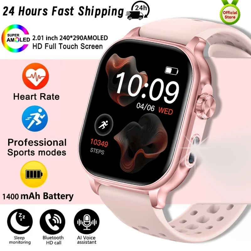 2026 New Women Hot Amazfit Smartwatch GPS Fitness Sports IP68 Waterproof Built-in 24H Heart Rate BT Call Ladies Women Smartwatch